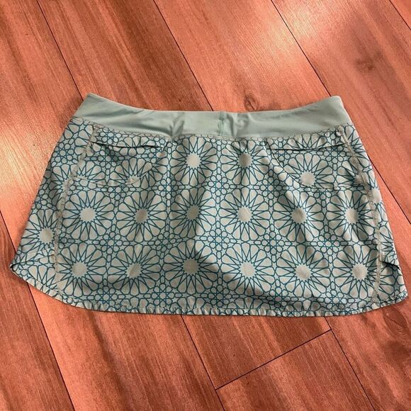 Patagonia Active Skort Blue Geometric Athletic Tennis Golf Women's L Bin O-58 - Picture 4 of 4